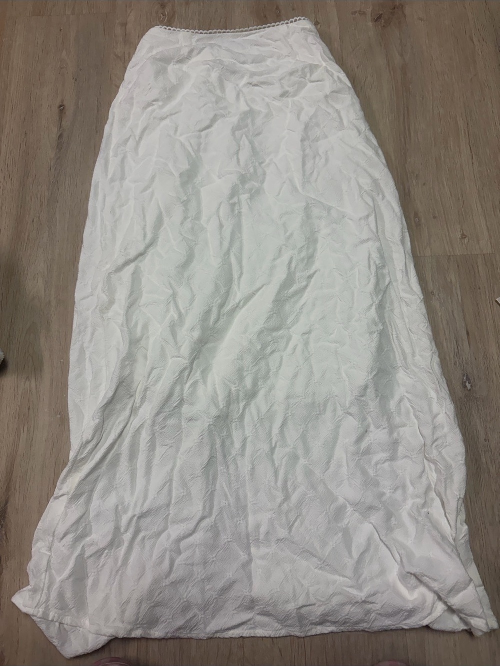 White Maxi Skirt - Lightweight Textured Design